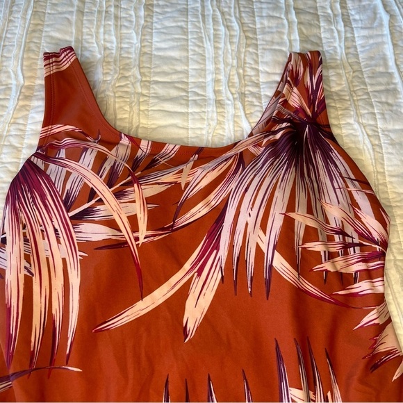 2/$30 Palisades Beach Club burnt ochre palm desert one piece swimsuit, size 14W - Picture 2 of 9